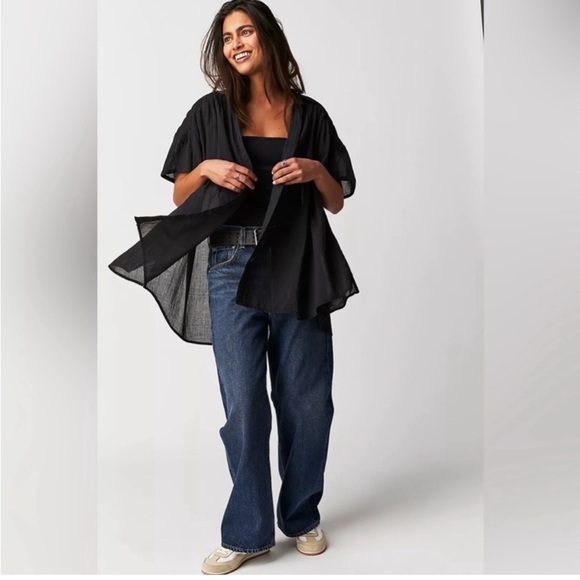 Free People Tops - Free People Black Button Down Top. Size small